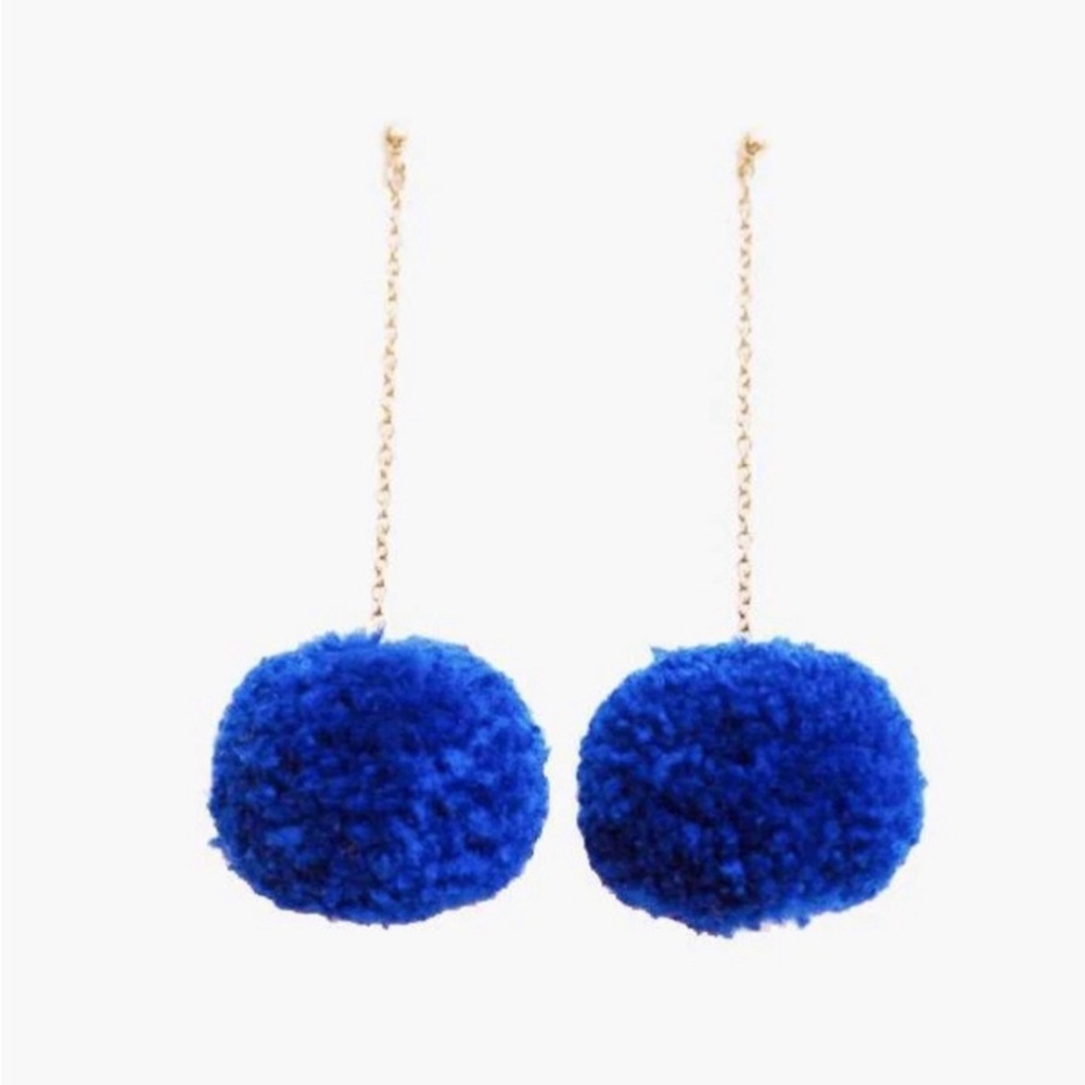 Pom Pom Long Earrings